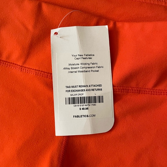 Fabletics Leggings Womens Large Orange Capri Pull On - Picture 3 of 4